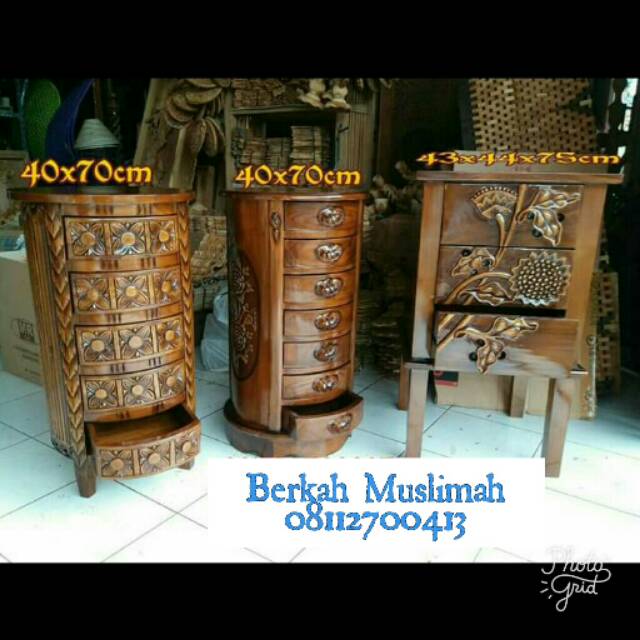 Nakas ukiran kayu jati asli jepara