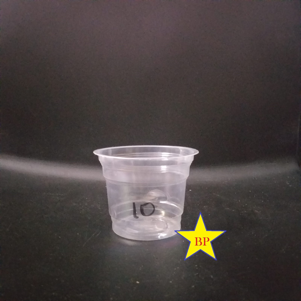 Hisperingin_ Gelas Plastik Bening 10 Oz - 16 Oz/ Gelas Plastik Popice
