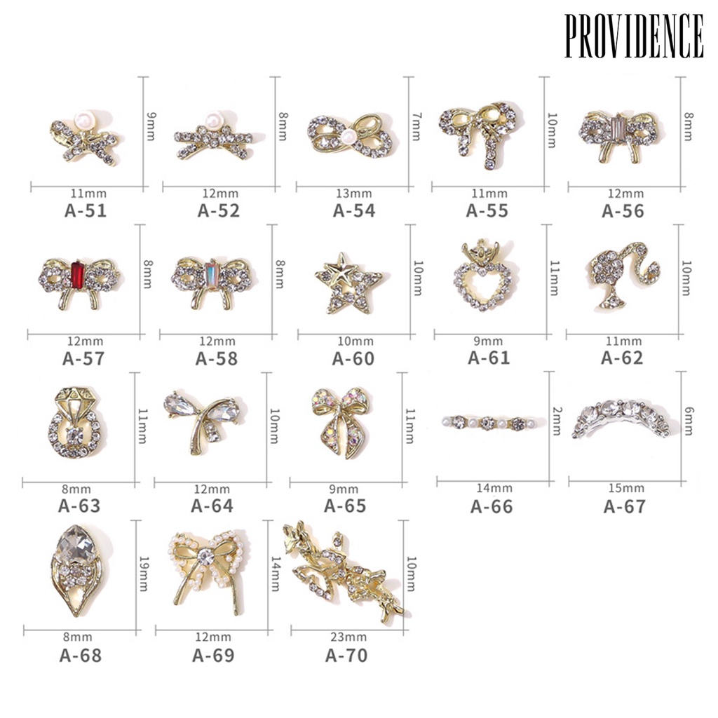 Providence 10Pcs Nail Rhinestones Bow-tie Heart Imitation Pearls Nail Art Design Accessories 3D Nail Manicure Craft Ornaments for DIY Crafts