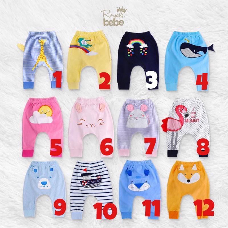 ROYALE BEBE HIPPY PANTS CELANA PANJANG BAYI KARAKTER 6-24 bulan