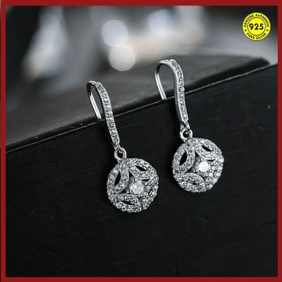 Anting Kait Sterling Silver S925 Bentuk Bulat Geometris Anti Pudar Gaya Korea Untuk Wanita