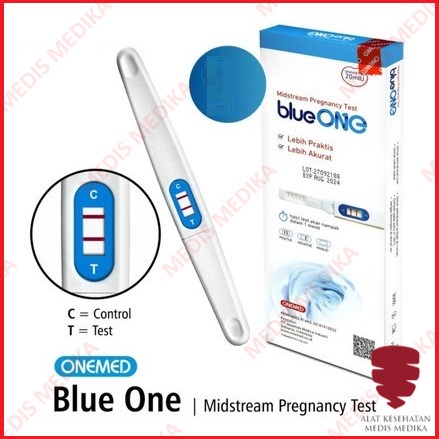 Test Kehamilan Blue One MidstreamTespek Cek Tes Hamil Compact Stick Onemed Tespack 2pcs Box