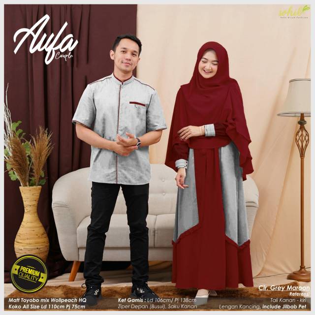 Aufa coupel gamis syar'i,ori berlabel SOHIB