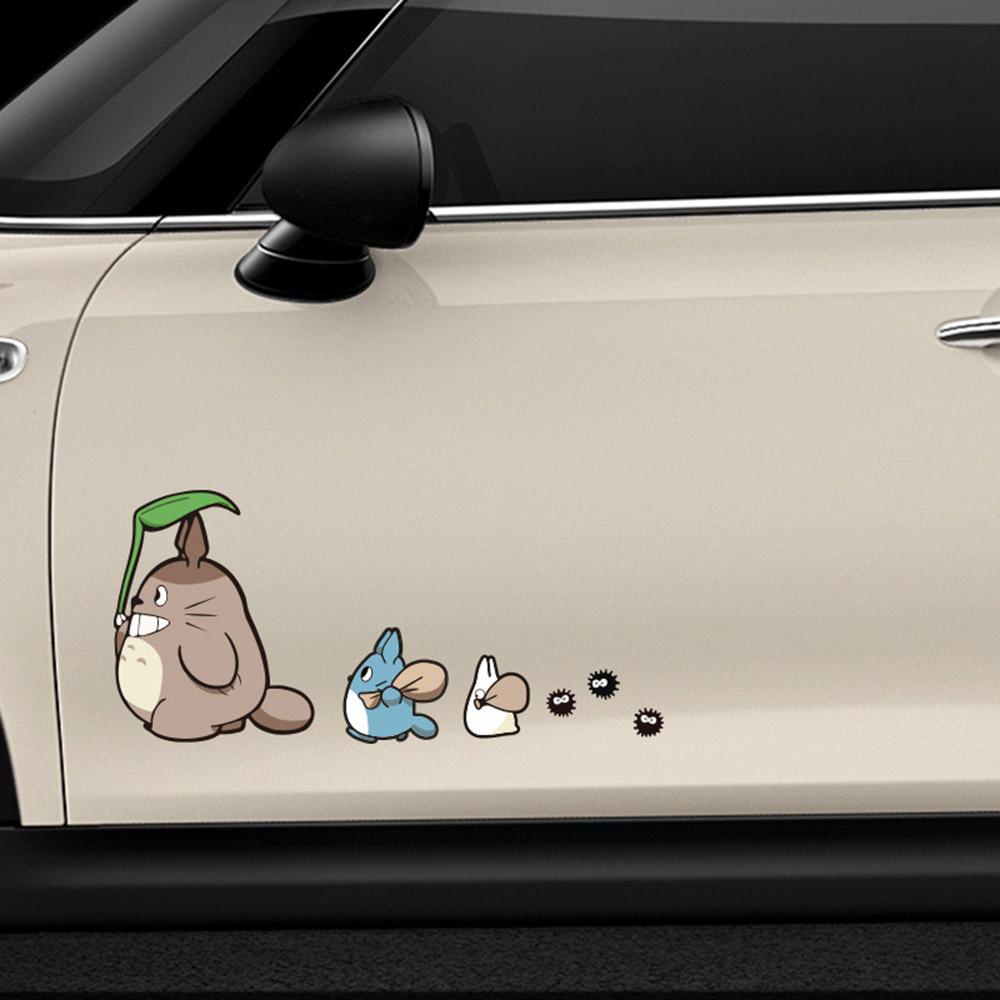 Lanfy Stiker Mobil Kreatif Penutup Goresan Totoro Aksesoris Kaca Depan Sticker Reflektif