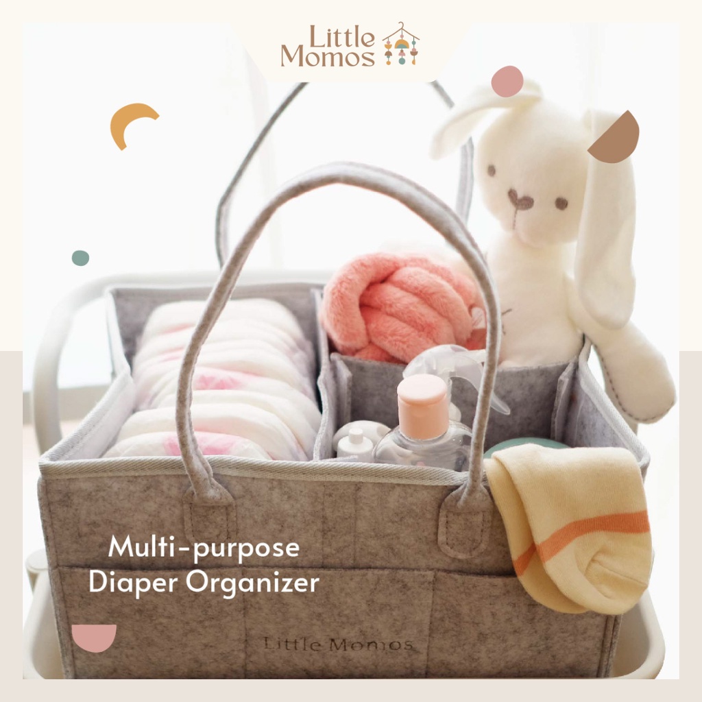 Little Momos Caddy Bag Ada Tutup Diaper Organizer / Tas Popok Peralatan Bayi seperti Kinderkeen