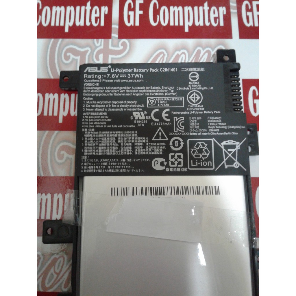 BATERAI ORIGINAL ASUS X455LD Series ASUS X455LD-WX012H ASUS X455LD-WX013H C21N1401