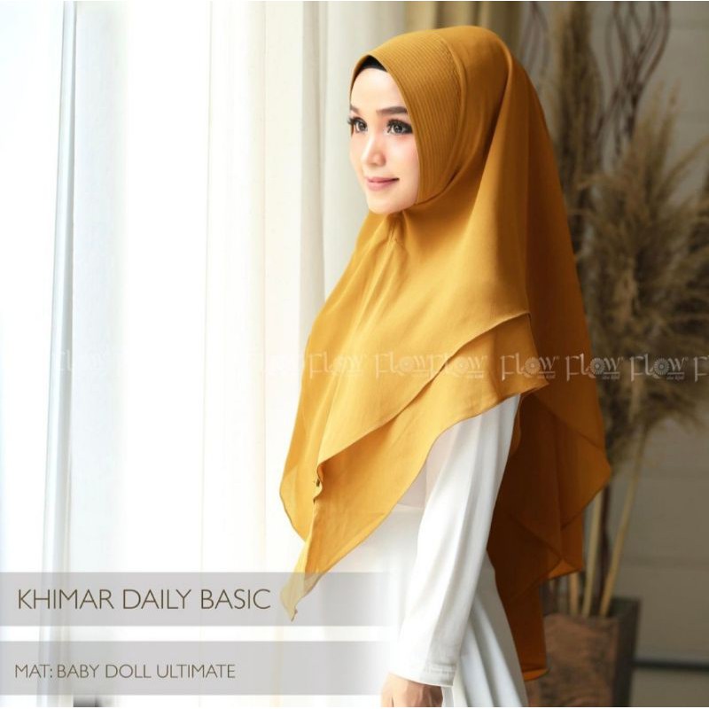 khimar daily basic ori flow-Mustard