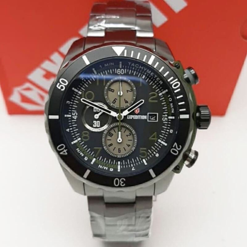 JAM TANGAN PRIA EXPEDITION 6795 E-6795 HITAM GREY ORIGINAL