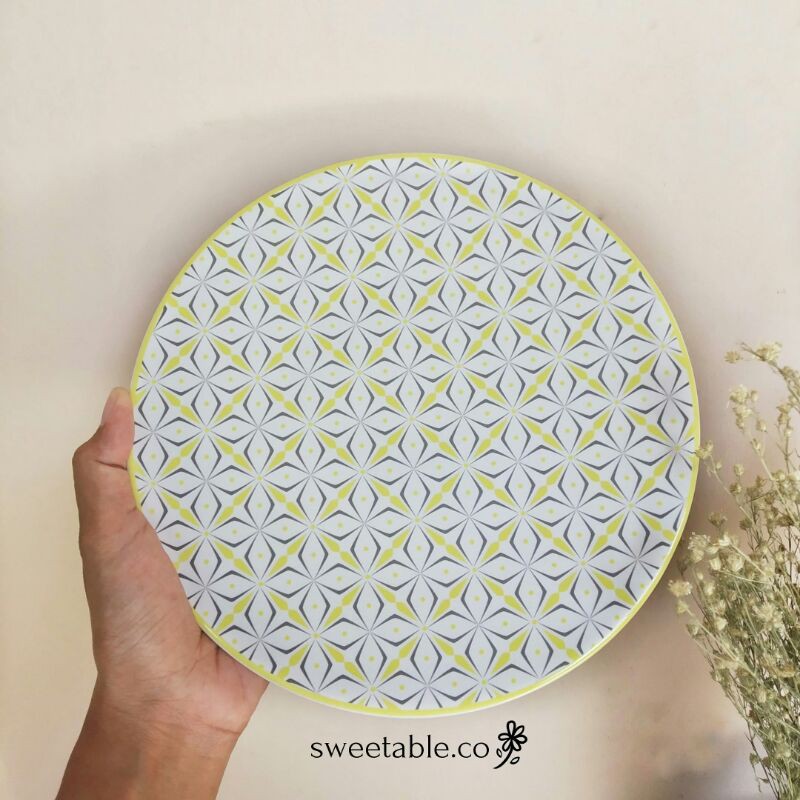 BATIK SALAD PLATE PIRING KERAMIK HIAS GEPENG CEPER SANGO TABLEWARE WALL DECOR