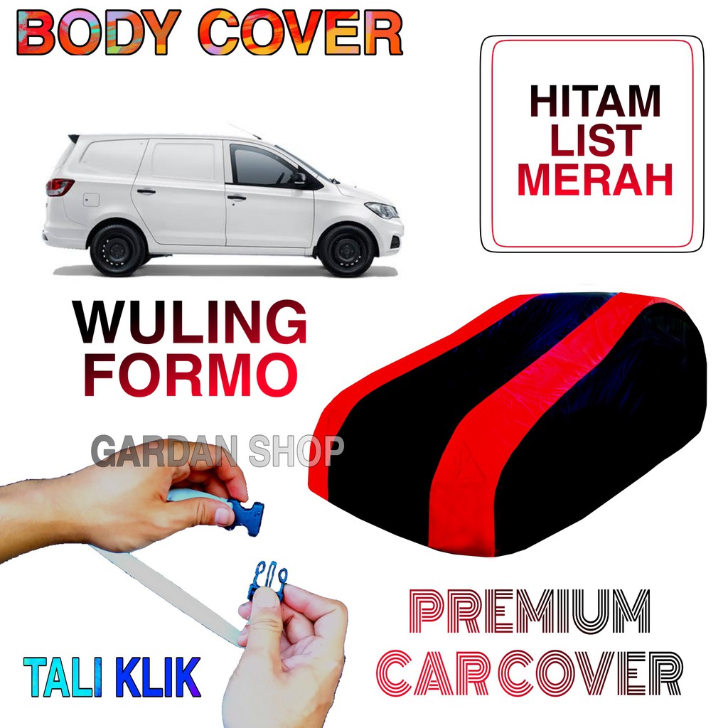 Sarung Mobil WULING FORMO List MERAH Body Cover Penutup Wuling Formo PREMIUM Red