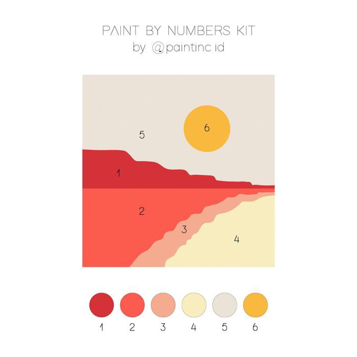 

Art / Paint By Numbers Kit: Sunset Series - Beach | Paint Inc. Id - Dengan Kuas