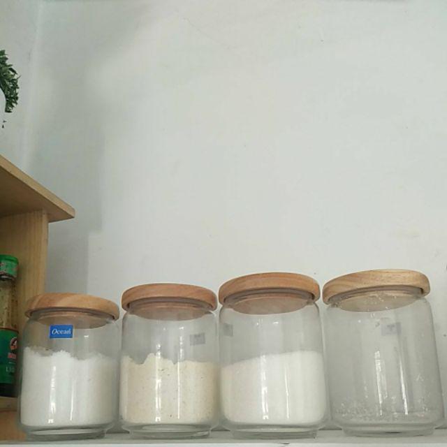 Toples Kaca / Ocean Pop Jar Wooden Lid 650 Ml