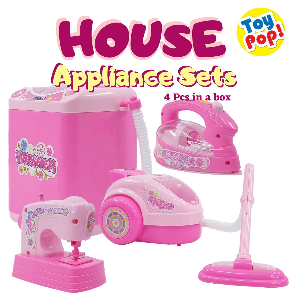 Mainan Peralatan Elektronik di Rumah Set Isi 4 pcs pakai Baterai Household Appliance Lengkap