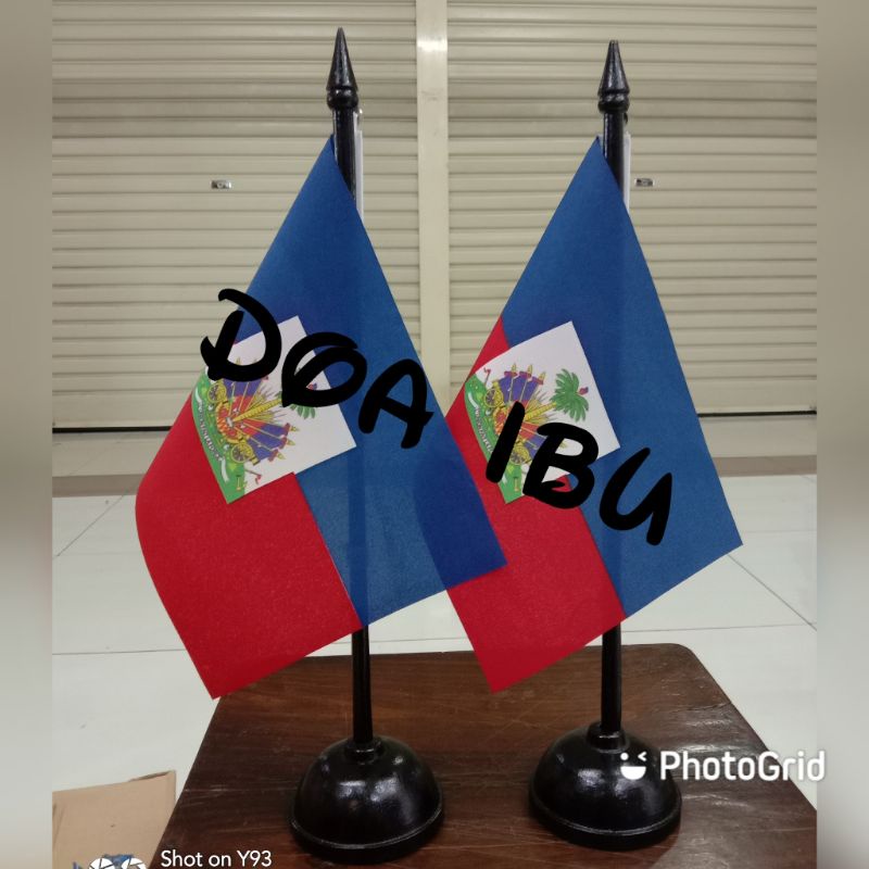 

best seller tiang kayu meja+bendera HAITI ready stock