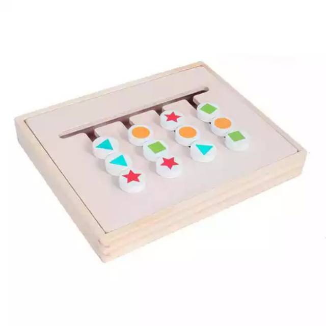 Mainan edukasi kayu puzzle warna four colour game puzzle