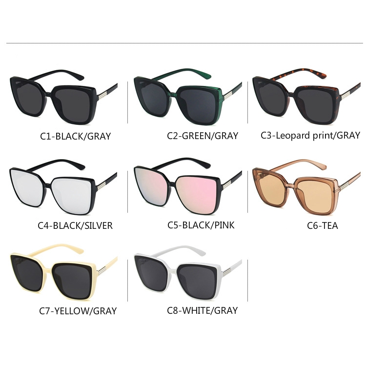 Fashion square frame European and American cat-eye thick-rim sunglasses