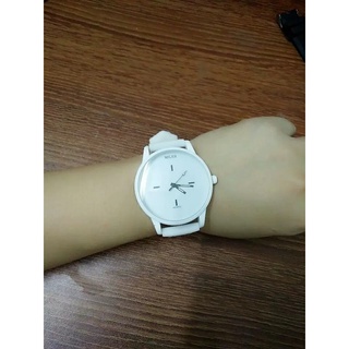 Jam Tangan Unisex Kulit Strap Terbaru 4 Titik Korea TIDAK TAHAN AIR (FREE BOX)