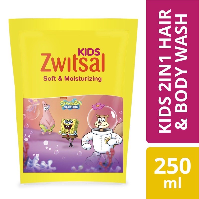 Zwitsal Kids 2 in 1 Hair and Body Wash 250ml Refill - Zwitsal Sabun Shampo Anak Kemasan Isi Ulang