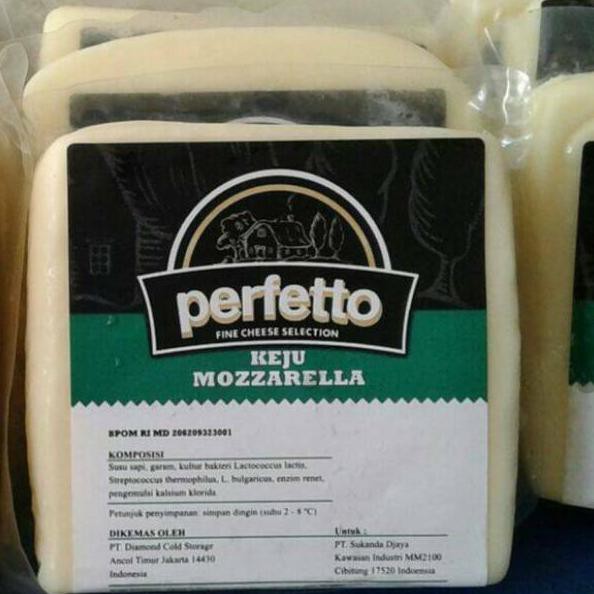 

8.8 Keju Mozarella Perfetto 250gr mozzarela cheese import quality frozen food premium mozza