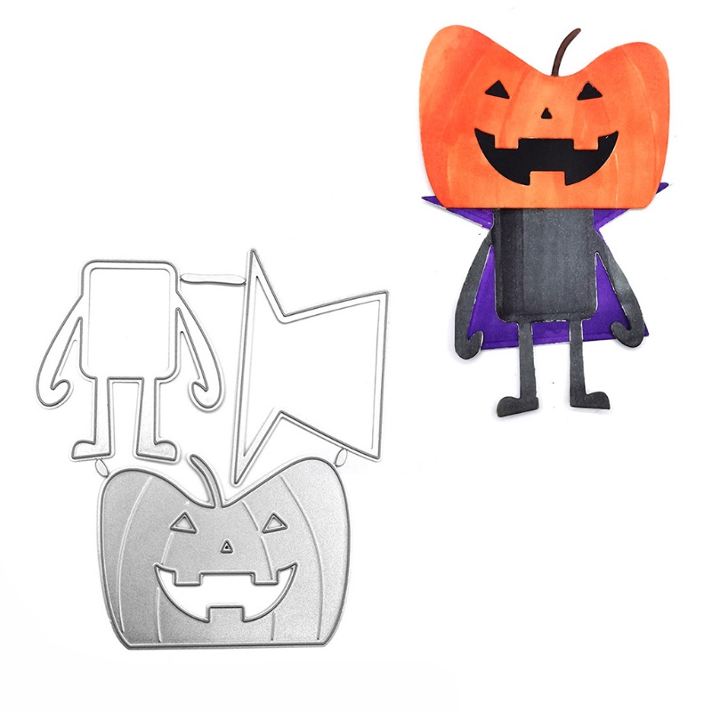 Cutting Dies Embossing Bahan Carbon Steel Desain Labu Halloween Untuk Scrapbook