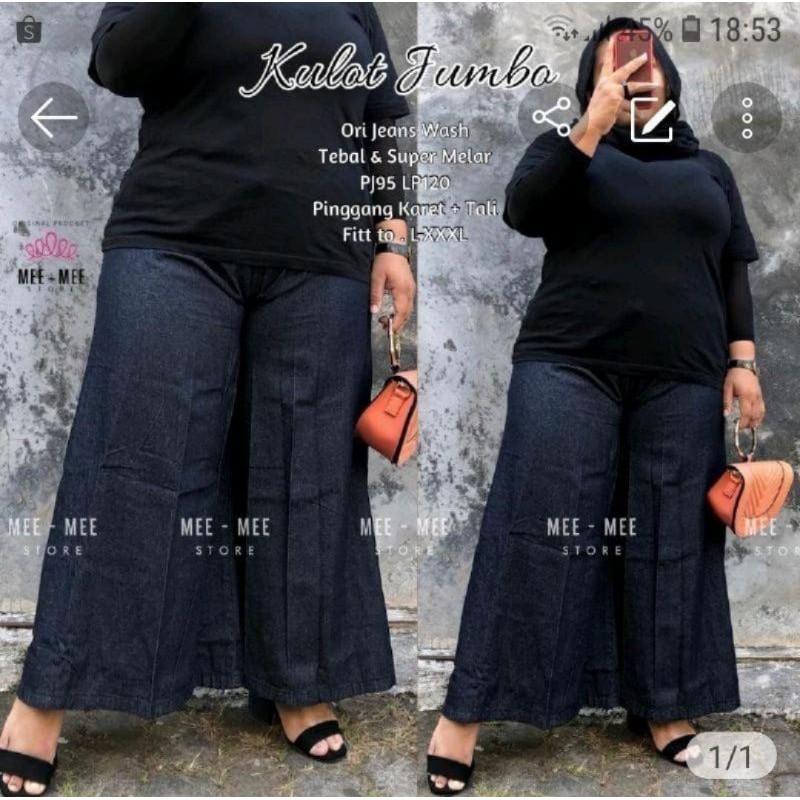 Kulot Jeans Super Jumbo (BIG SIZE ) Muat sampai bb 100 kg