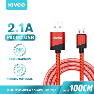 Kivee Kabel Data Android Micro USB Fast Charging Silver Samsung Xiaomi Vivo Oppo 2.1A