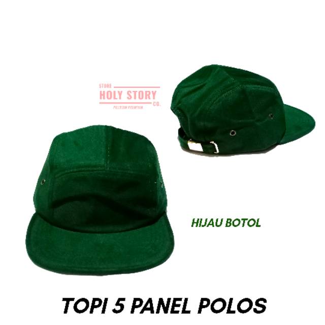 Topi Polos Pria/Topi 5 Panel Distro Pria/Topi Snapback Distro/Topi Hip Hop Hijau Botol