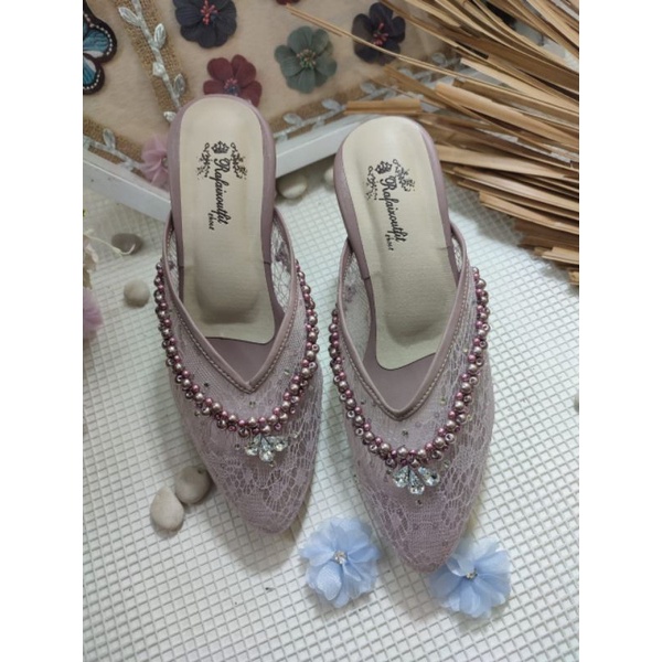 sepatu rafaizoutfit v mozza Mauve tinggi 9cm tahu