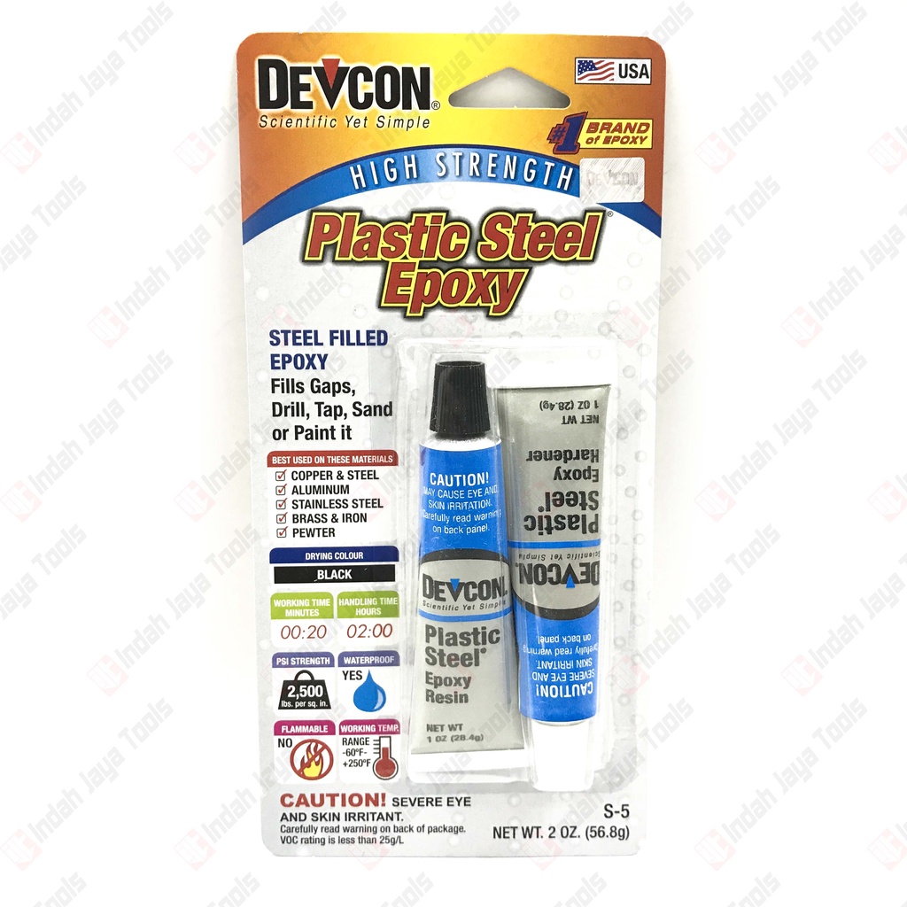 DEVCON S-5 Plastic Steel 5 Menit Epoxy Adhesive - Lem Besi Campur