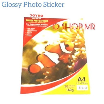 

Glossy Sticker Photo Paper A4 Joyko 160 gram / Kertas Foto Stiker