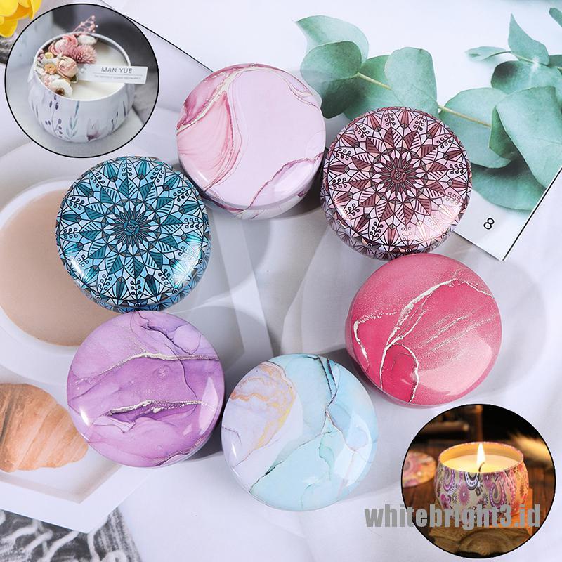 ❤WHITE3❤ Candle Tin Jars DIY Candle Making kit Holder Storage Case For Dry Spices Sweets