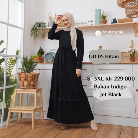GD 05 HITAM#GAMIS HITAM POLOS#GAMIS RAUNA