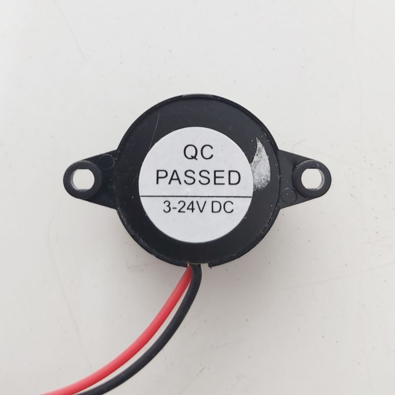Mini Buzzer DC 3-25 Volt Ukuran 3.5 CM Hitam Sedang