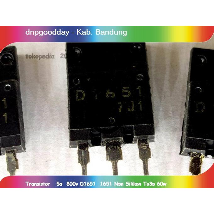 Transistor 5A 800V D1651 1651 Npn Silikon To3P 60W Dnpgood11 Berkualitas