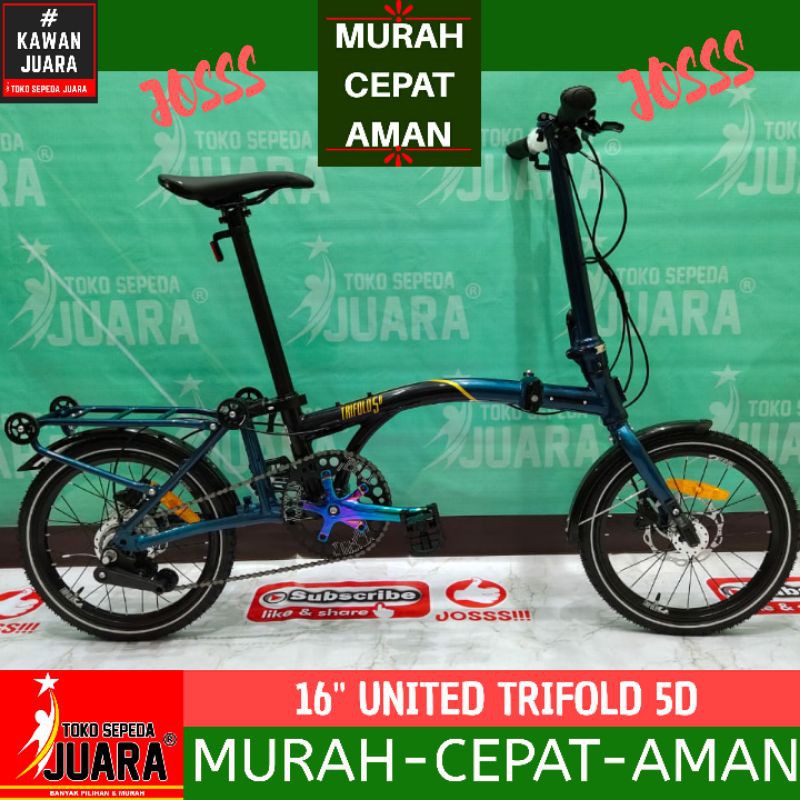SEPEDA LIPAT UNITED TRIFOLD 5D FOLDING 16 INCH