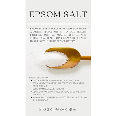 

EPSOM SALT FOOD GRADE 250gr