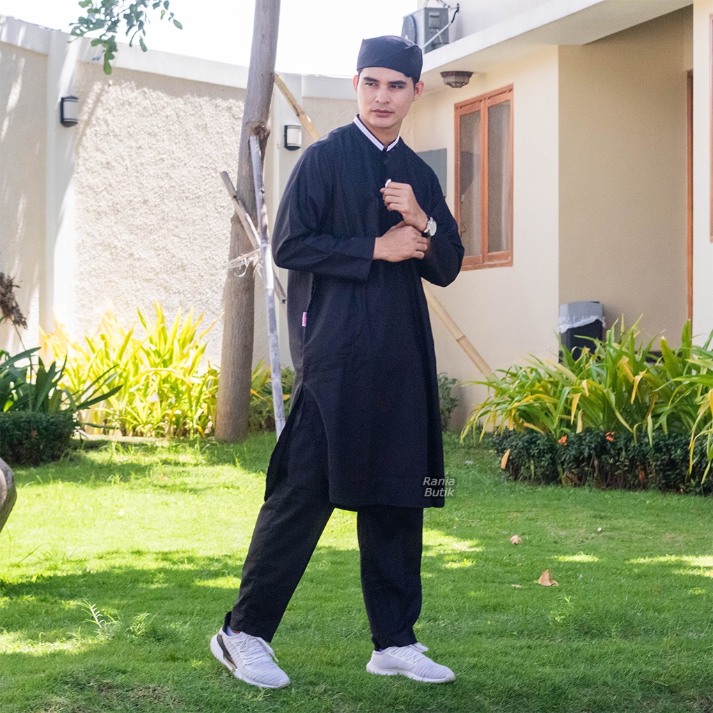 Baju Koko Pria Muslim Kurta Turki Remaja Dewasa Lengan Panjang PASHA