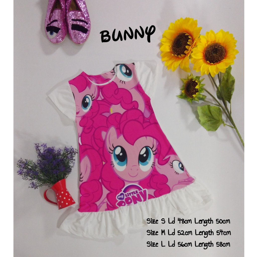 BEST SELLER DRESS ROK COTTON GIRL KARAKTER BUNNY ( 0-3 Tahun )