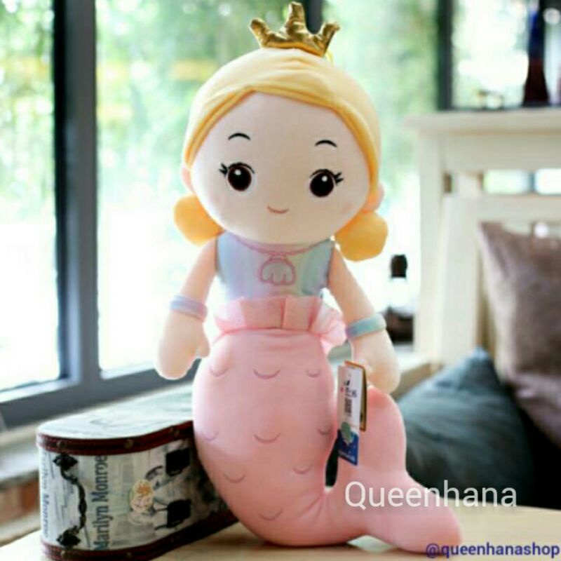 Boneka Karakter Mermaid lucu Bahan Soft Lembut Dan Elastis XL 50cm Jumbo 70cm Giant 90cm