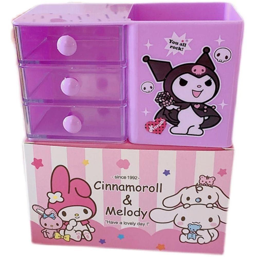 [Elegan] Tempat Pulpen Kawaii Plastik Kuromi My Melody Storage Box Kotak Organizer Siswa