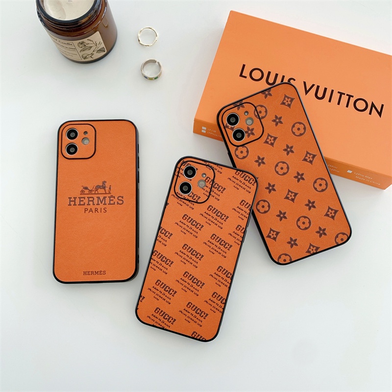 Deerskin orange tide brand logo case iphone 12 pro max 12mini 11pro max Xs max XR 7/8/se2020 7plus/8plus all-inclusive anti-fall protective cover casing iphone