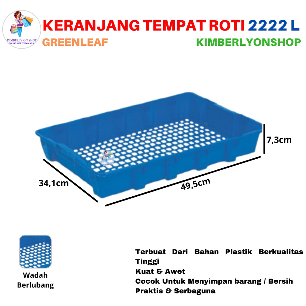 Keranjang Industri / Container Serbaguna Lubang 2222 L Green Leaf