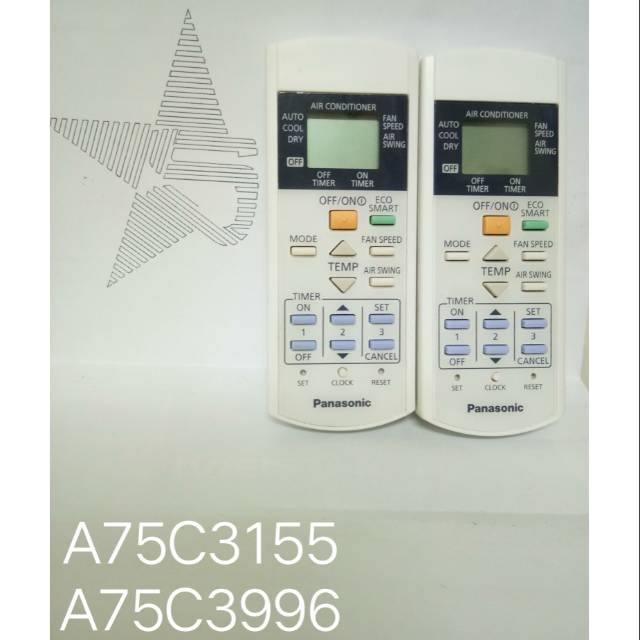 REMOT REMOTE AC PANASONIC ECOSMART A75C3155 &amp; A75C3996 ORIGINAL ASLI