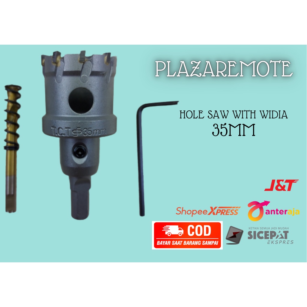 MATA BOR PELUBANG BESI KAYU PLASTIK METAL HOLESAW CARBIDE M35 TST Besi Kugel 35 mm