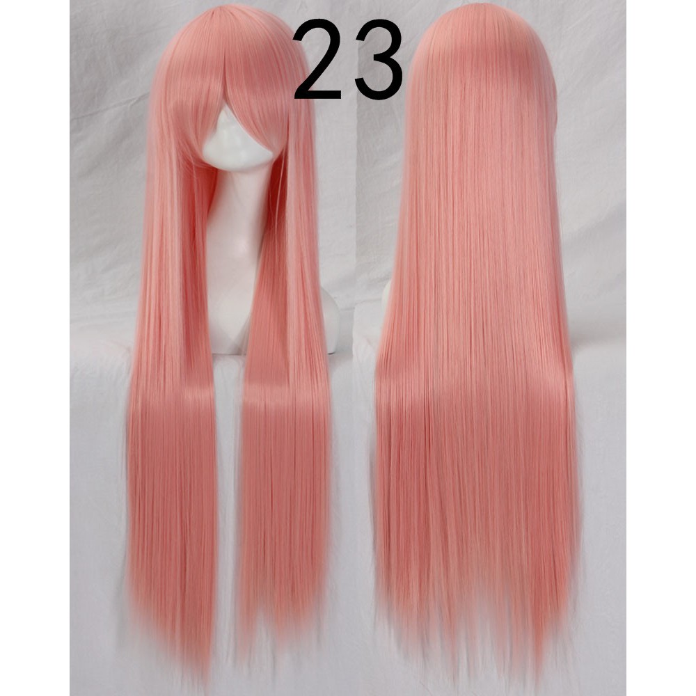 099 PASTEL ASH wig base 100 cm lurus wanita cosplay rambut palsu daily lolita hitam putih abu ash brown