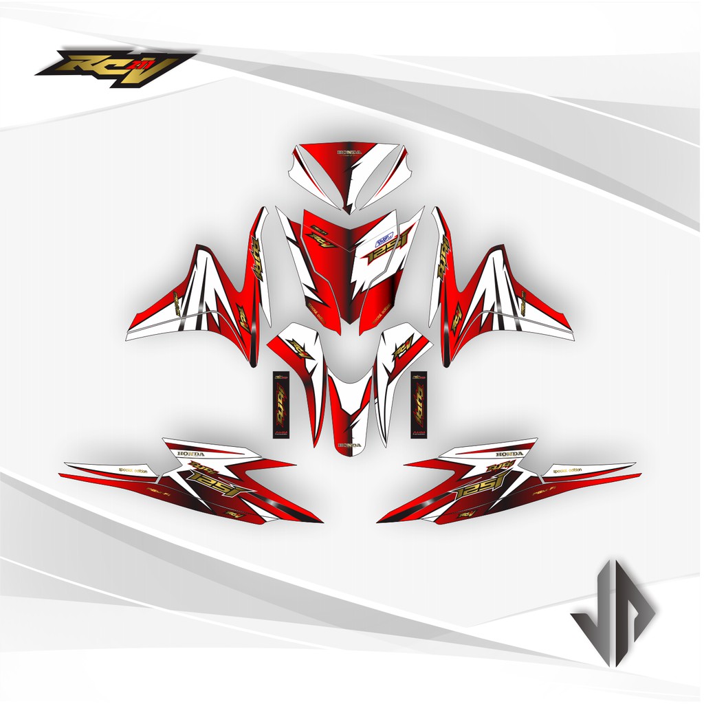 Decal Sticker / Stiker Vario 125 Old 2013 2014 RCV - Merah