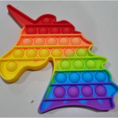 Pop It Unicorn Fidged Toy Push Bubble Mainan Anak