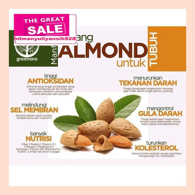 

S50Mra Roasted Almond Whole 500Gr / Kacang Almond Panggang 500Gr Ret05Vh