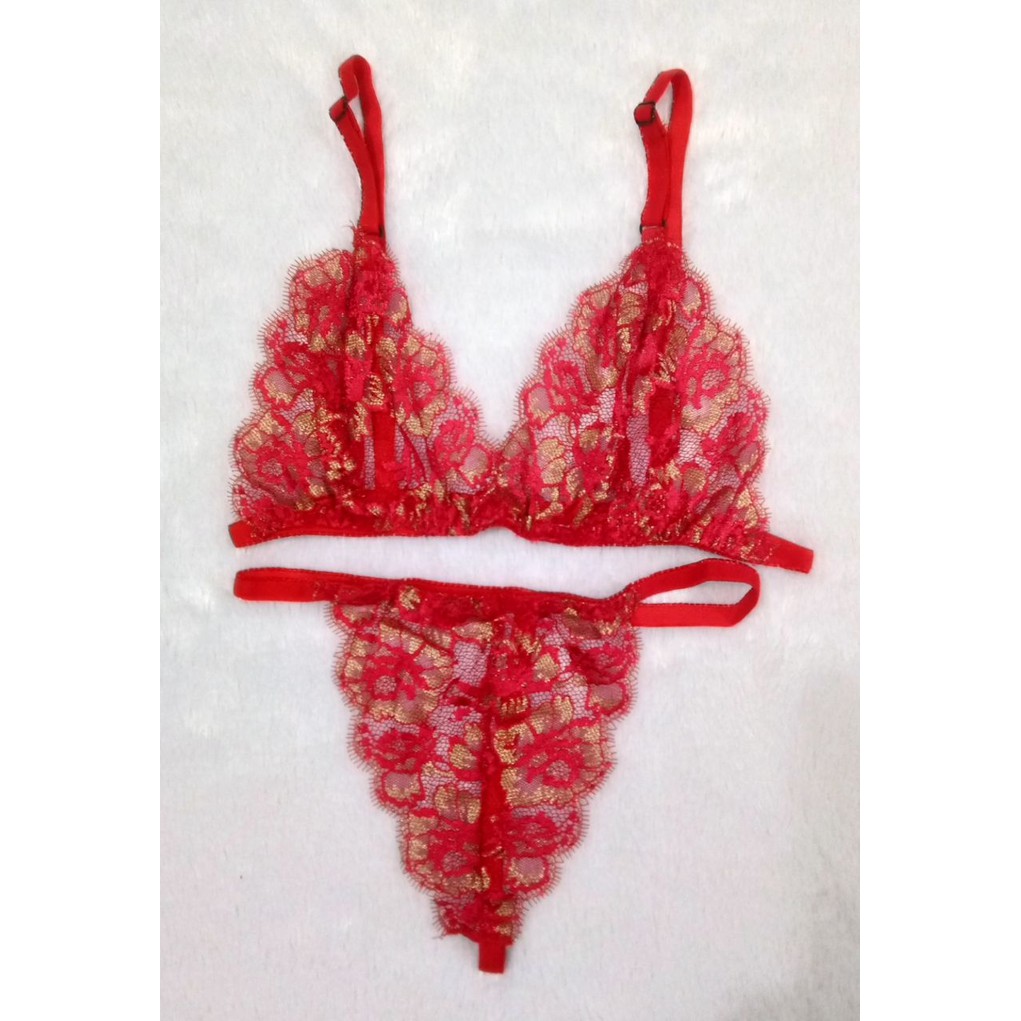 Bra Set Transparan 8304 Merah