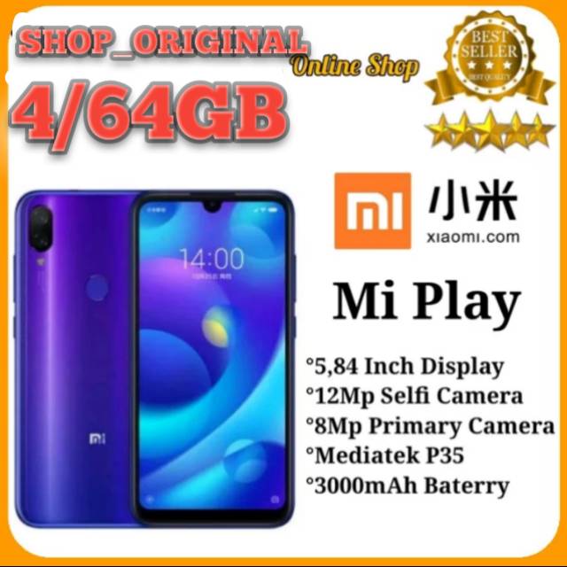 Xiaomi Mi Play Ram 4Gb Internal 64Gb Garansi Distributor 1 Tahunt